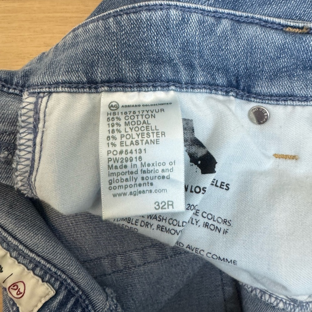 AG Adriano Goldschmied Mari High-Rise Slim Straight Jeans Oceanside Blue 32R - Picture 7 of 9